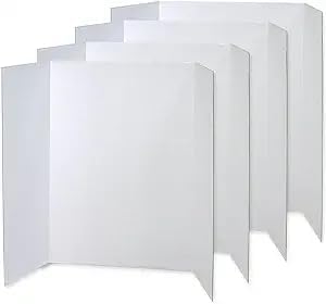 WinTS 18 PCS 36 x 48 Trifold Poster Board White Foldable Trifold Poster Boards Bulk for Science Fair,School Projects,Presentations,Exhibitions