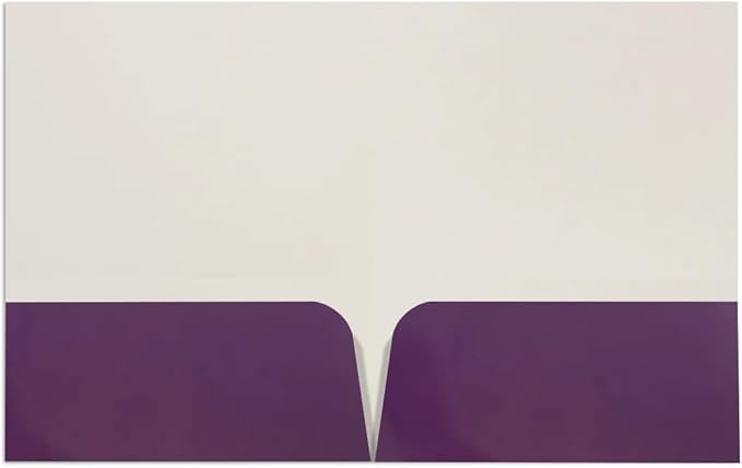 JAM PAPER Custom Printed Semi-Gloss Folders with Round Corner Pockets - Personalized Logo & Text - 10 pt C2S - Purple - 100/Pack