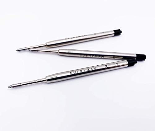 Everyman Grafton Gel Ink Pen Bundle, Crimson | Premium 0.7mm Refillable Metal Pen with Comfortable Grip + 3 Black Refills | Smooth Writing EDC Pen Set for Office, Travel, Gifts & Daily Use