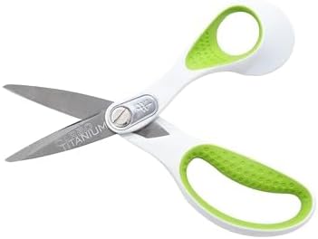 Westcott 7- and 9-Inch CarboTitanium Fabric Scissors for Fabric Cutting, Quilting, and Sewing Projects, White/Green, 2 Pack