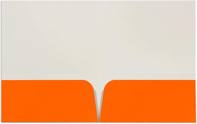 JAM PAPER Custom Printed Semi-Gloss Folders with Round Corner Pockets - Personalized Logo & Text - 10 pt C2S - Orange - 100/Pack