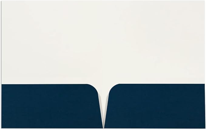 JAM PAPER Custom Printed Semi-Gloss Folders with Round Corner Pockets - Personalized Logo & Text - 10 pt C2S - Navy Blue - 100/Pack