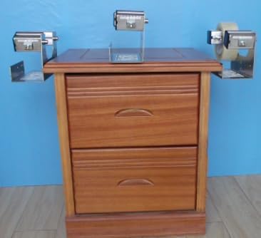 2''/3'' Desktop Table Top/Wall Mounted Tape and Label Dispenser, Large Desktop Tape Dispenser, Stainless Steel Frame with Sucktion Cup Sucker TTD-01