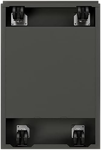 Pemberly Row 20" 2-Drawer Modern Metal Mobile Pedestal Filing Cabinet in Charcoal