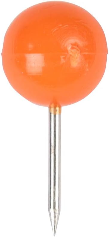 JAM PAPER Colorful Push Pins - Round Head Map Thumb Tacks - Orange Pushpins - 100/Pack