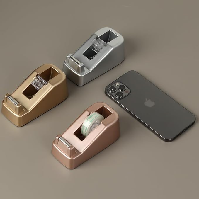 Basics Desktop Tape Dispenser, Office Desk Tape Dispenser, Heavy Duty Desk Accessories Office Tape Dispensers, Weighted Non-Skid Base,Ideal for Home, Office, School, or Business