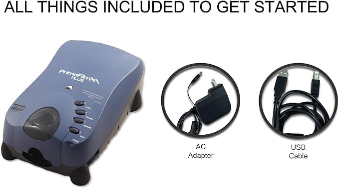 Pacific Image PrimeFilm XA Plus Film Scanner, Auto Roll Film and 35mm Film Strip Scanning, 10000 dpi/48-bit Output. 4.2 Dynamic Range, Support Mac/Windows