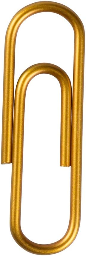 JAM PAPER Colored Standard Paper Clips - Regular 1 Inch - Gold Paperclips - 100/pack