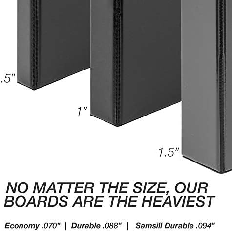 Samsill Durable 1.5 inch 3 Ring Binder, Made in USA, D Ring Binder, FSC 100% Recycled Chipboard, White, 4 Pack