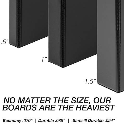 Samsill Durable 0.5 inch 3 Ring Binder, Made in USA, D Ring Binder, FSC 100% Recycled Chipboard, Black, 4 Pack