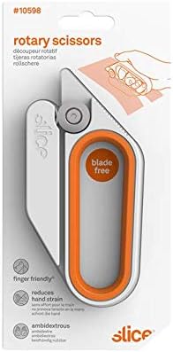 Rotary Scissors Cutting Tool by Slice, Bladeless Scissors, 10598 Ambidextrous Cutter Ideal for Cutting Gift Wrap, Gift Basket Cellophane, Paper 6 Pack, Model Number: 10598-CS
