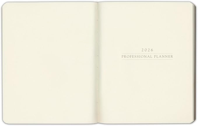 Gallery Leather Professional Weekly Monthly Planner 2026, Elegantly Bound Calendar Planner and Notebook with Stylish Gold-Gilded Page Edges, 12 Months - Acadia Lime - 9 x 7 "