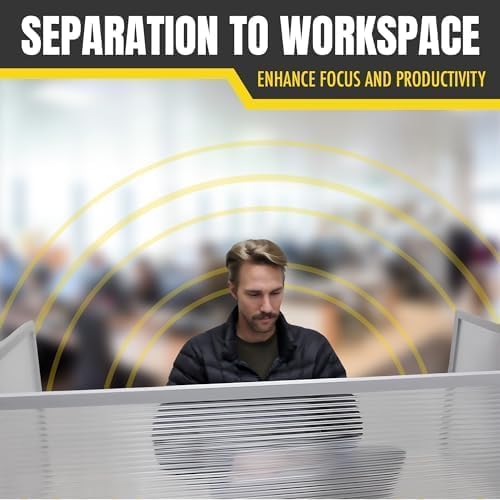 OBEX Polycarbonate Office Desk Mounted Privacy Screen Adjustable Table Top Panel Divider, Universal Aluminum Bracket-USA Made, 18" x 30", Translucent