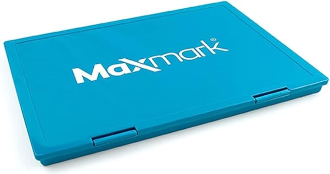MaxMark Extra Large Light Blue Ink Stamp Pad - 8.25" x 11.5" - Industrial Felt Pad - Light Blue Color