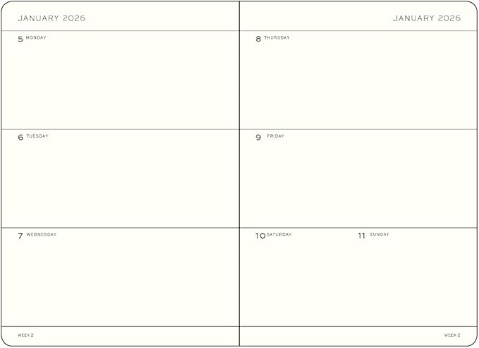 LEUCHTTURM1917 - Weekly Planner Hardcover Medium (A5), 18-month, Jul. 2025 - Dec. 2026, English, Black