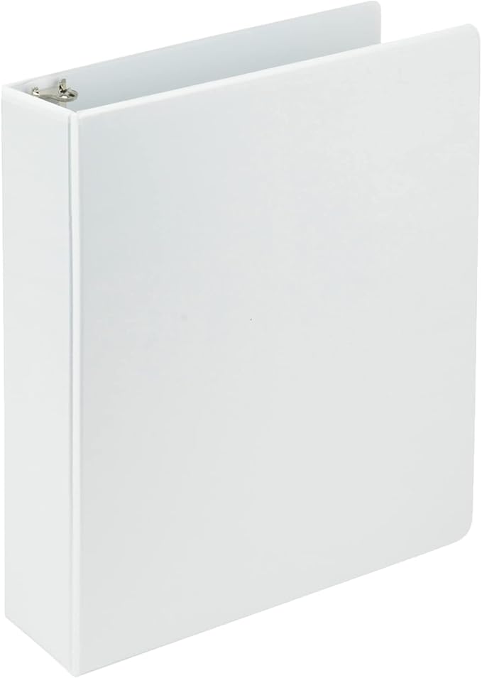 Samsill 2 Inch 3 Ring Binder, Made in USA, Economy Round Ring, Clear View Cover, 425 Sheet Capacity - for School, Home, Office - Pearl White