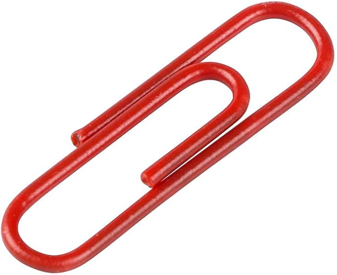 JAM PAPER Colorful Standard Paper Clips - Regular 1 Inch - Red Paperclips - 100/Pack