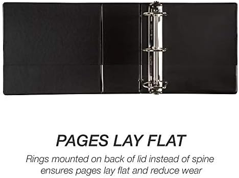 Samsill Durable 5 inch 3 Ring Binder, Made in USA, Locking D Ring FSC 100% Recycled Chipboard, Black, 2 Pack