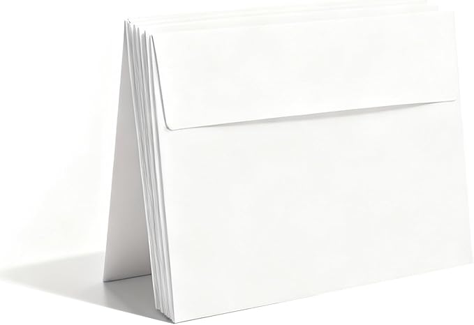 White A7 Envelopes, 50 Count, 5.28 x 7.25 Inches, Self Seal for Invitations, RSVP, Wedding, Thank You Cards, Greeting Cards, Photos, Mailing and Postcards