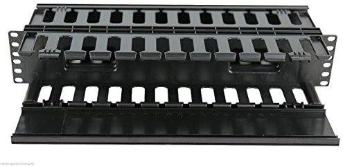 Raising Electronics 2U Horizontal Double Sided Finger Duct Cable Manager 19 Inch Rack Mount