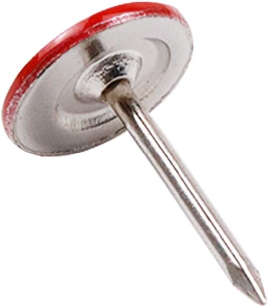 100Pcs Flat Head Upholstery Tacks Home Furniture Decor Tacks Upholstery Nails Flat Push Pins Flat Thumb Tacks Red (11mmx17mm)