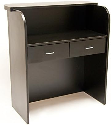 Square Reception Desk - 36" Wide Laminated Desk with 2 Storage Drawers, Computer-Ready Surface, Modern Design, Ships Fully Assembled - BR-SQDK36