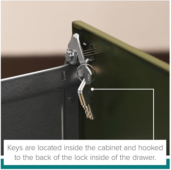 Pemberly Row 2 Drawers 27.75" Vertical Beige Metal Filing Cabinet Lockable Pre-Assembled Stationary Letter Size for Home, Office