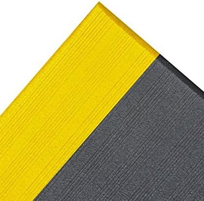 Notrax 410 Airug® 27" x 5' x 3/8" Anti Fatigue Mat, Enhanced Slip Resistance with Beveled Edges and Ribbed Surface, Ideal for Industrial and Commercial Workplaces, Black, 410S3275BL