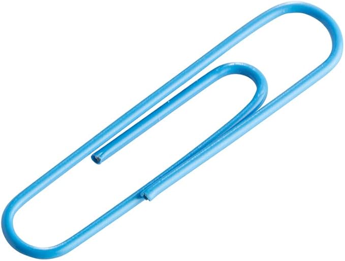 JAM PAPER Colorful Jumbo Paper Clips - Large 2 Inch - Baby Blue Paperclips - 75/Pack