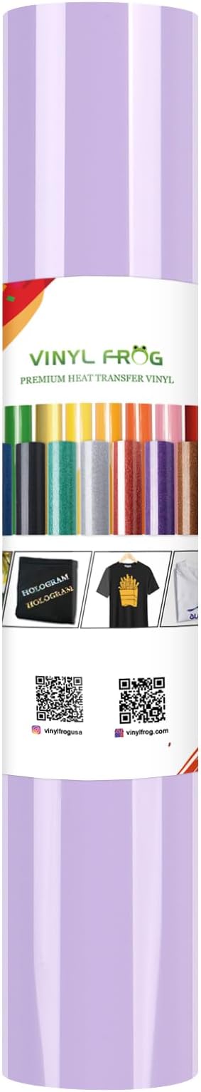 VINYL FROG Heat Transfer Vinyl Roll HTV Vinyl - 12" x5ft Orchid Purple Iron on Vinyl for T-Shirts, Heat Press Vinyl for DIY Craft Designs (Orchid Purple)