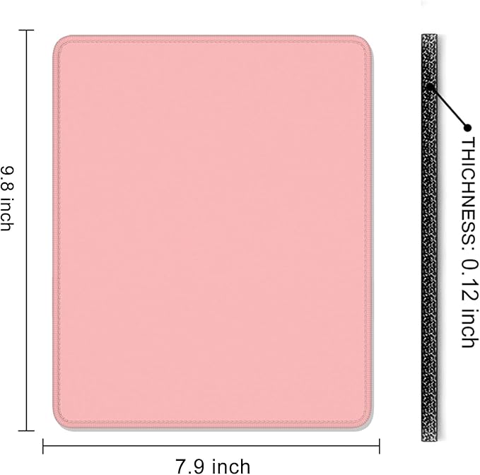 Auhoahsil Pink Mouse Pad, 12 x 10 Inch Square Mousepad, 3mm Thick Rubber Mouse Mat with Pretty Design, Premium-Textured Non-Slip for Gaming Work Office Wireless Mouse Men Women