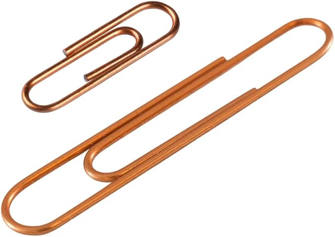 JAM PAPER Combo Pack Colorful Paper Clips - Standard & Jumbo - Rose Gold Paperclips - 1 Pack of 100 & 1 Pack of 75