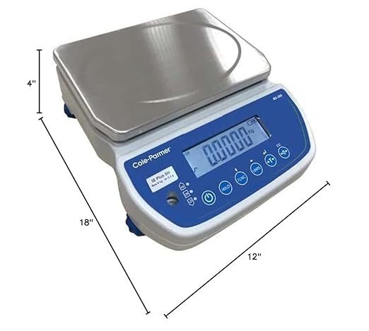 Cole-Parmer Hi-Resolution Compact Industrial Bench Scale, 15kg x 0.5g, Universal Power