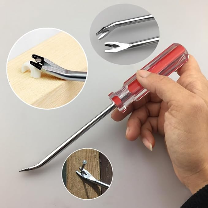 3PCS Heavy Duty Staple Remover Kit with Nail Puller, Tack Lifter Multi Tool for Upholstery, Flooring, Wooden Crates, Carpets, Walls, Construction Projects (Ergonomic Grip and Durable Steel)