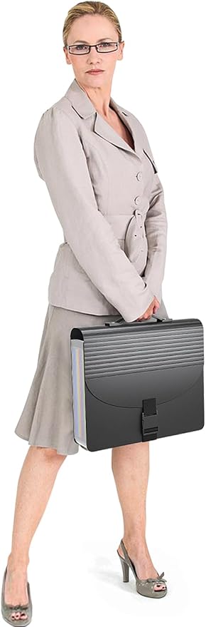 Expanding File Folders,Accordion File Organizer with Handle,13 Pockets Expandable Filing Folders,Tabs Included in Filing Box,Adjustable Strap,Bill Documents Organizer,A4/Letter Size