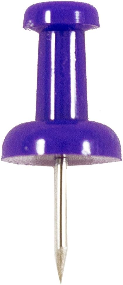 JAM PAPER Colorful Push Pins - Purple Pushpins - 2 Packs of 100