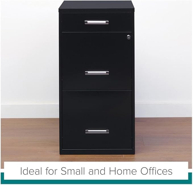 Scranton & Co Set of 2 18" D 3-Drawer Metal Filing Cabinet with Pencil Drawer