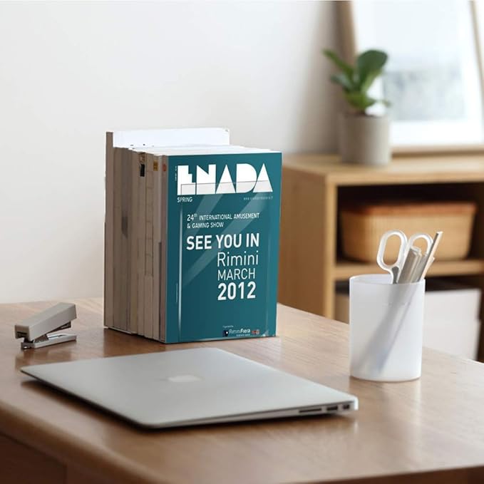 MerryNine Clear Book Ends 2pcs, Acrylic Bookends for Shelves, Non-Slip Bookend Decorative for Heavy Duty Book, Books Holder Stopper for Kids, Bookshelf Dividers Books Organizer for Office Home School