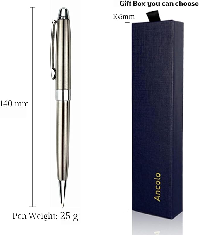 Ancolo Personalized Executive Business Pens - Medium Point Black Ink with 10 Extra Refills Custom with Your Name or Message, Gift for Students/Teacher/Manager/Lawyer/Professor 5PCS/Pack