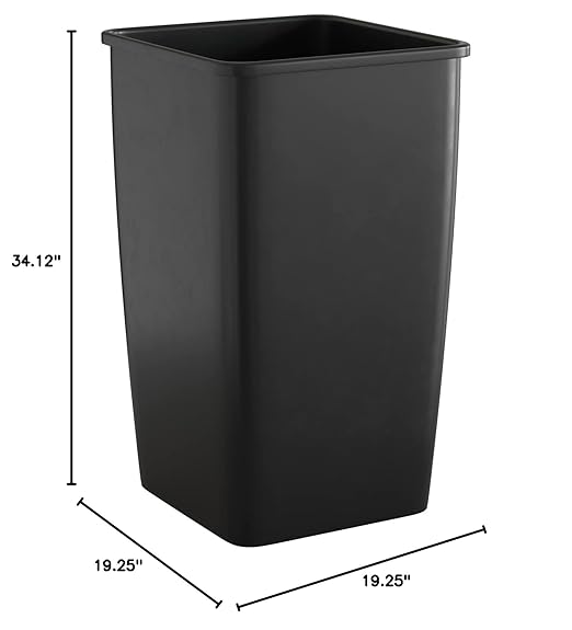 50 Gallon Black Square Commercial Trash Can