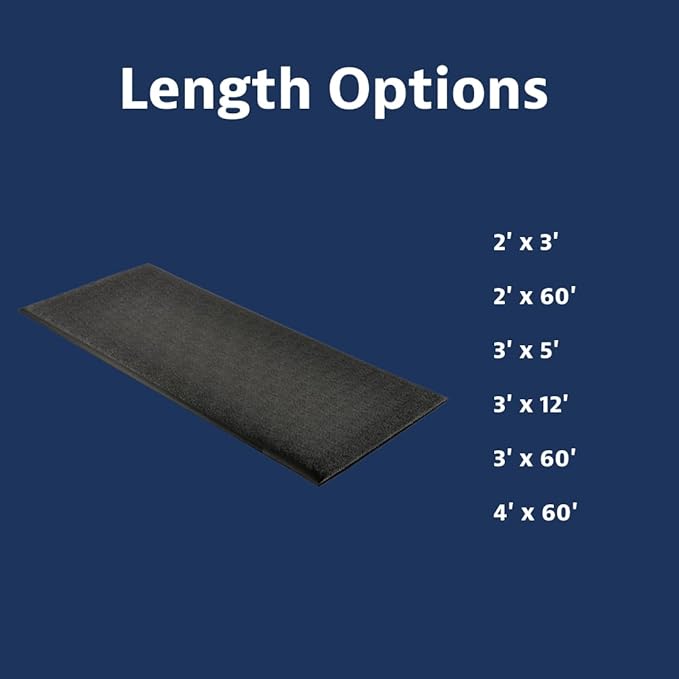 Notrax 411 Sof-Tred™ 3' x 5' x 3/8" Anti Fatigue Mat, Enhanced Slip Resistance with Beveled Edges and Pebbled Surface, Ideal for Industrial and Commercial Workplaces, Black, 411S0335BL
