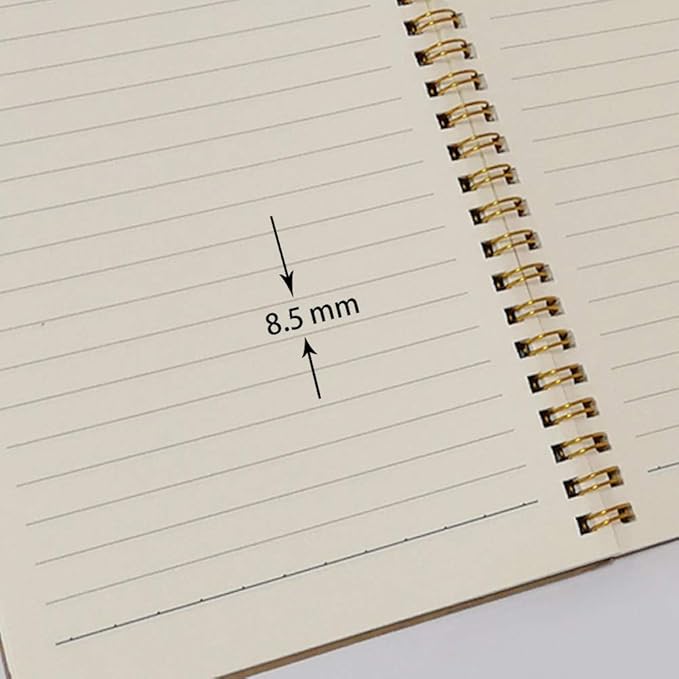 YUREE Spiral Notebook A5/Softcover Spiral Journal Lined, Wide Ruled Pages, 50 Sheets (100 Pages), 8.45" x 5.8", Brown, 20 Pack