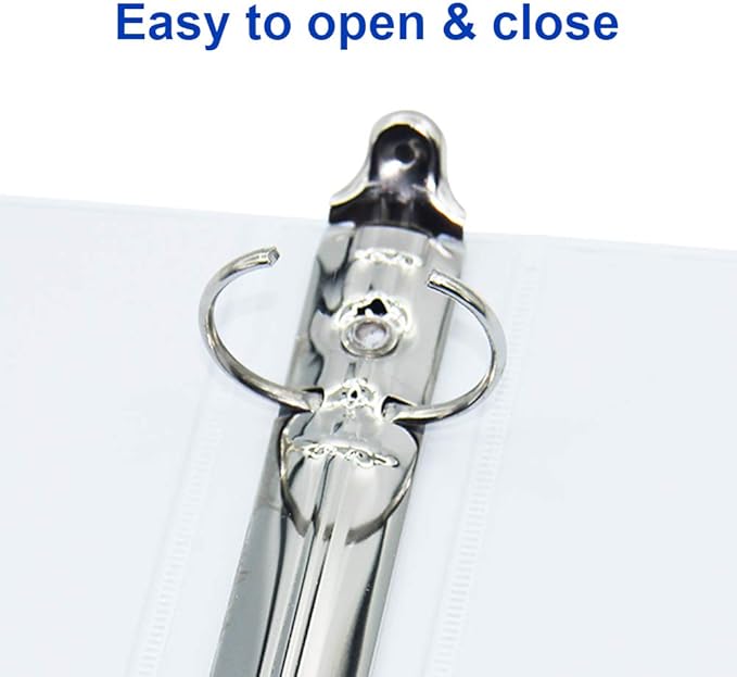 Comix Sturdy 1 Inch Round Ring View Binder, Standard 1" 3 Ring Binder for 200 Sheets of US Letter Size Paper, Pack of 12 (White)