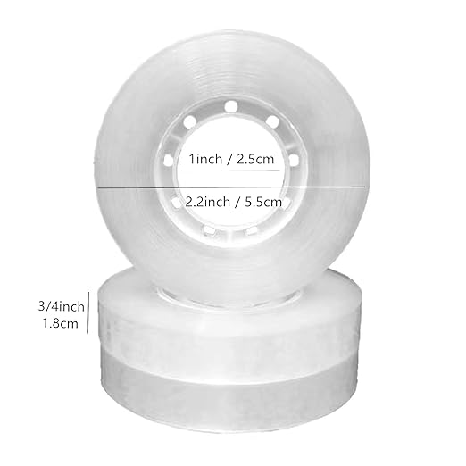 Transparent Tape Refill Rolls for Dispenser, Tear by Hand,144 Rolls x 900 inches