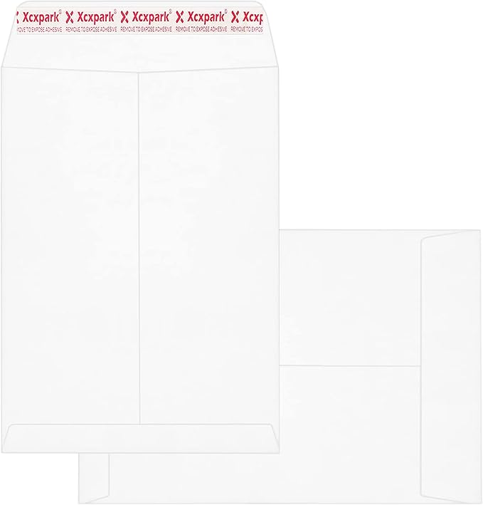 250 PCS 6x9 inches Security Catalog Envelopes Printable Self Seal Envelopes, Anti Tear White Kraft Envelopes for Invitation Cards, Pictures, Photos, Documents