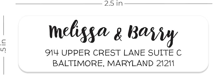 White Modern Rolled Address Labels/Roll of 500 Personalized Address Labels/Designer Return Address Stickers in Elegant Plastic Dispenser