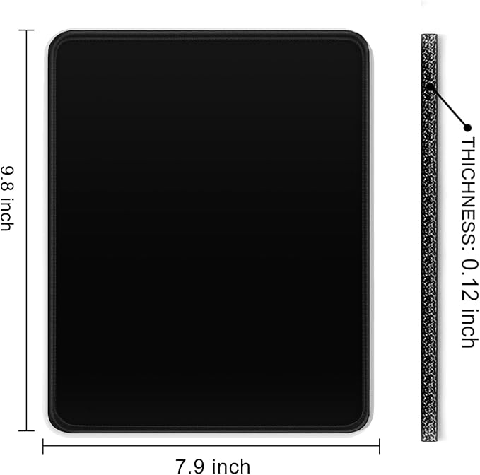 Auhoahsil Black Mouse Pad, 12 x 10 Inch Square Mousepad, 3mm Thick Rubber Mouse Mat with Pretty Design, Premium-Textured Non-Slip for Gaming Work Office Wireless Mouse Men Women