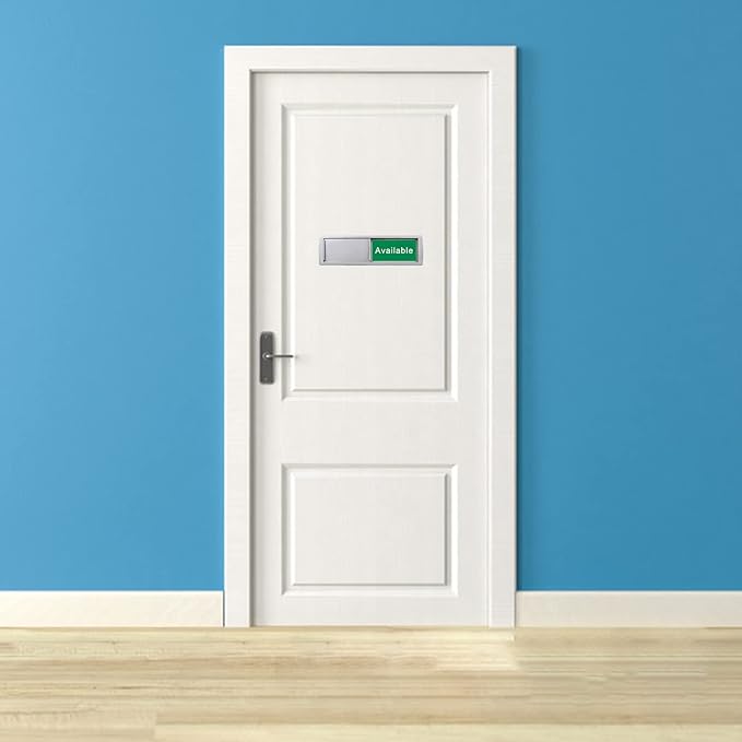 Available or In Use,for Home Office Hotles Hospital Restroom, Vacant Occupied Slider Door Tells Whether Room in Use or Available, 7'' x 2''