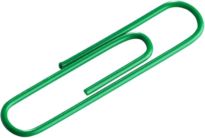 JAM PAPER Colorful Jumbo Paper Clips - Large 2 Inch - Green Paperclips - 75/Pack