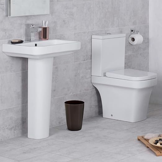 Mini Waste Basket - Durable Small Plastic Garbage Trash Can Bin - Lidless Open-Top Rectangular Slim Profile for Compact Spaces - Suitable for Home, Bathroom, Office, Bedroom & More, Metallic Brown